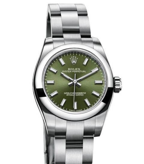 Replica Rolex Watch Women Oyster Perpetual 176200 – 70130 Steel - Olive Dial - Steel Bracelet